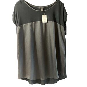 MNG Black Women's Short Sleeved Blouse- Large NWT